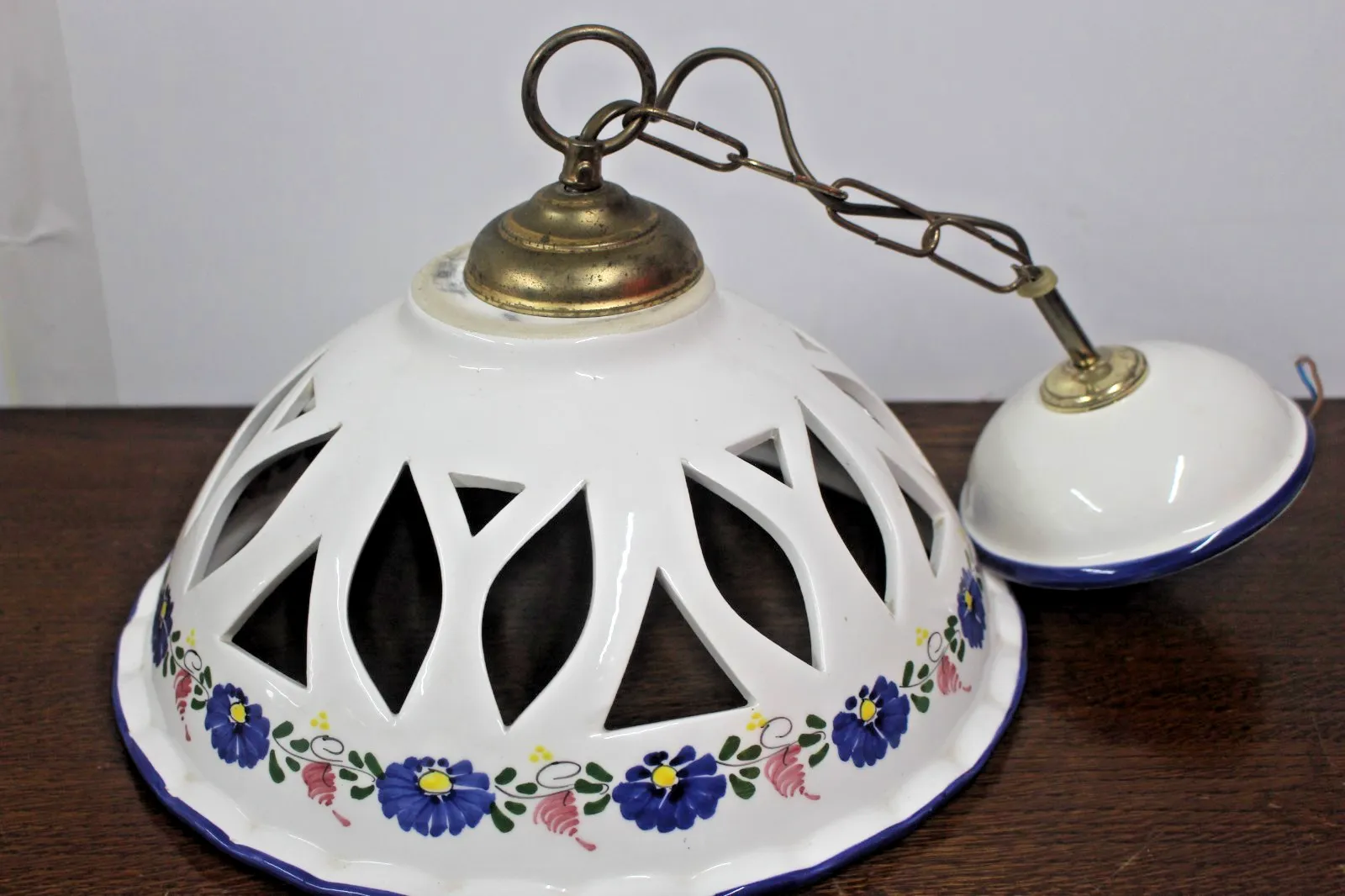 Vintage Porcelain Caramic Ceiling Lamp Floral Hand Painted Light Chandelier