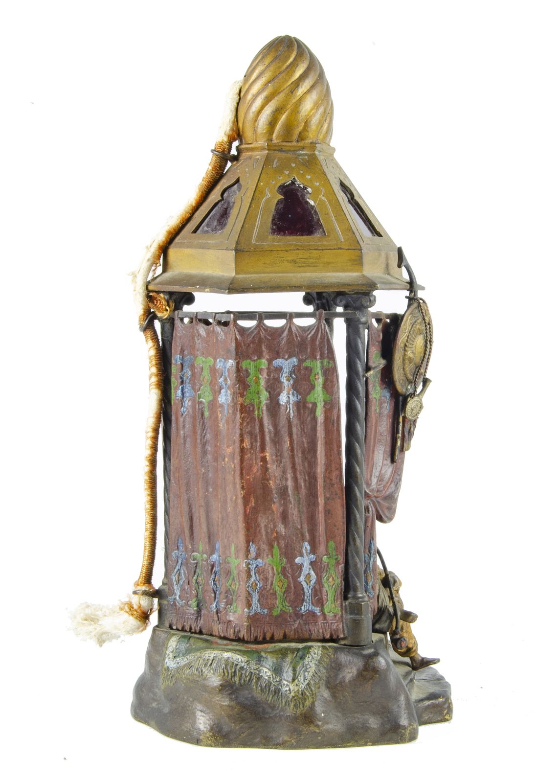 1910s Jugendstil Cold Painted Orientalist Bronze Sculptural Table Lamp By Franz Bergmann/Nam Greb, Austria photo for sale