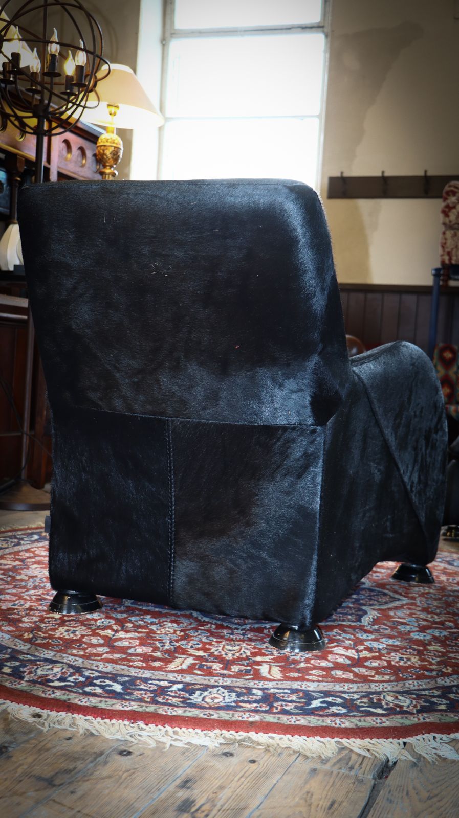 Stone International Sole Montis Pony Black Hide Armchair Footstool Rrp£4800 photo Furniture