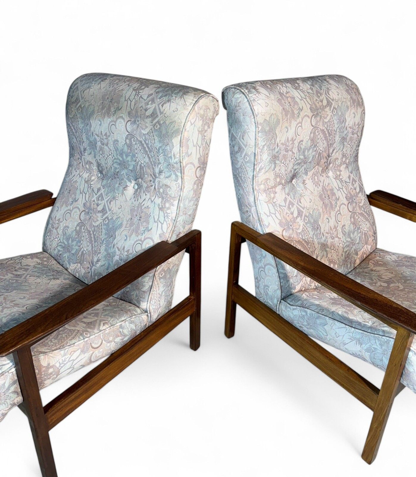 Pair Of Guy Rogers Armchairs Solid Afromosia Mid Century Retro C1960s photo vintage