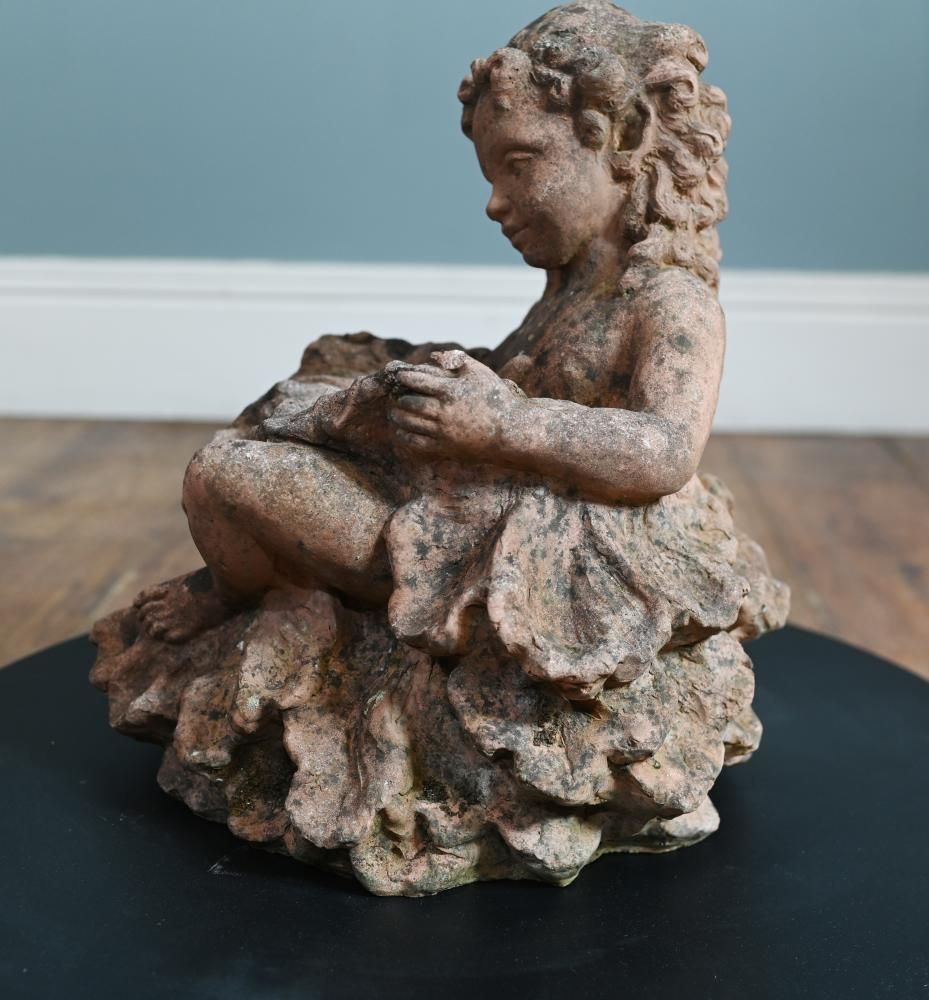 photo furniture Antique Terracotta Garden Cherub Nymph Statue