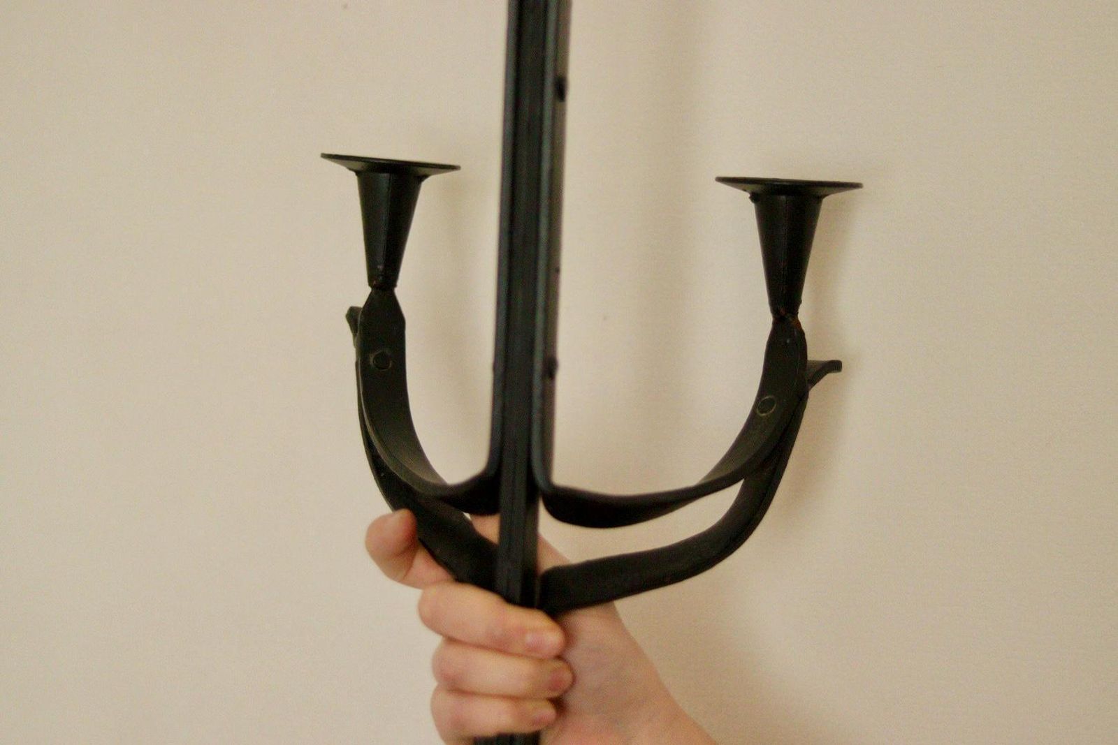 Vintage Wrought Iron Sconce With Black Coating photo for sale