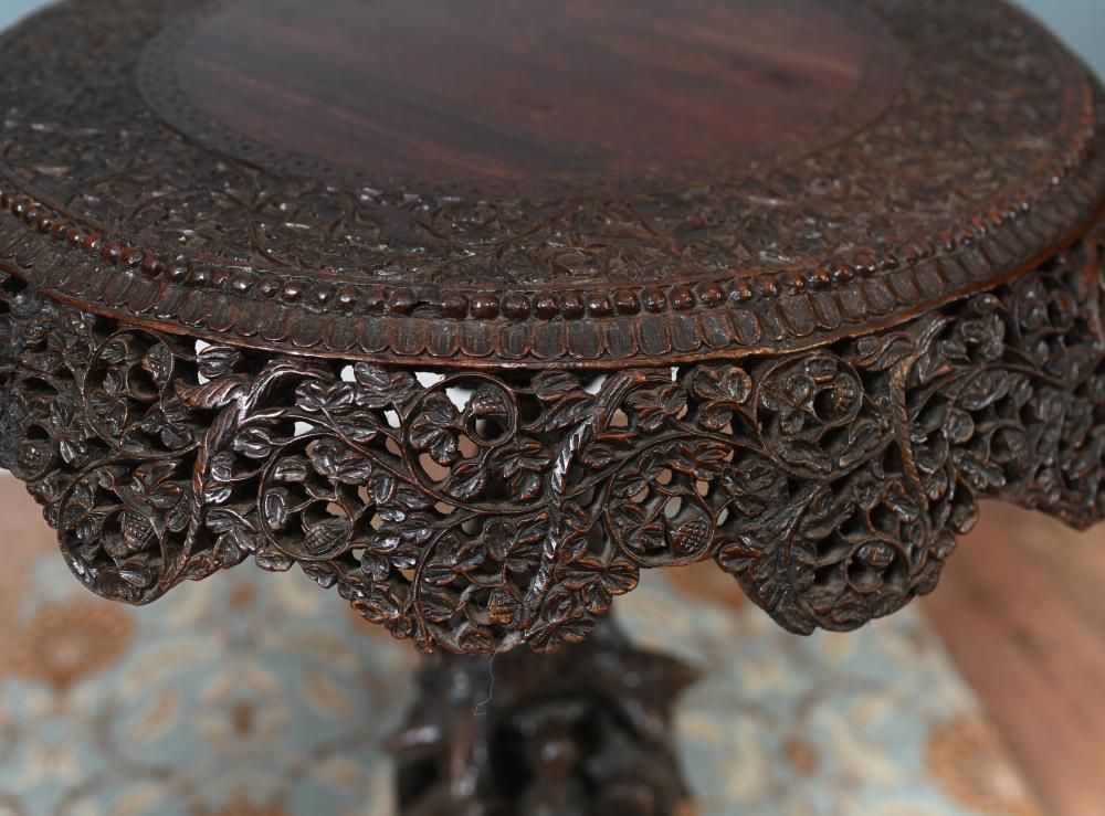 Antique Burmese Side Table Carved Hardwood Myanmar Furniture photo buy