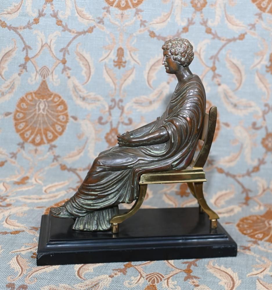 Grand Tour Bronze Roman Statue Agrippina Italian Casting 1810 Zoffoli photo furniture