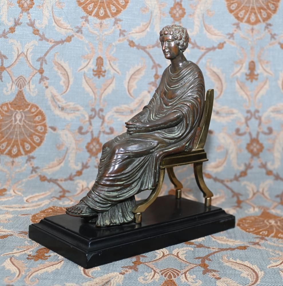 Grand Tour Bronze Roman Statue Agrippina Italian Casting 1810 Zoffoli photo for sale