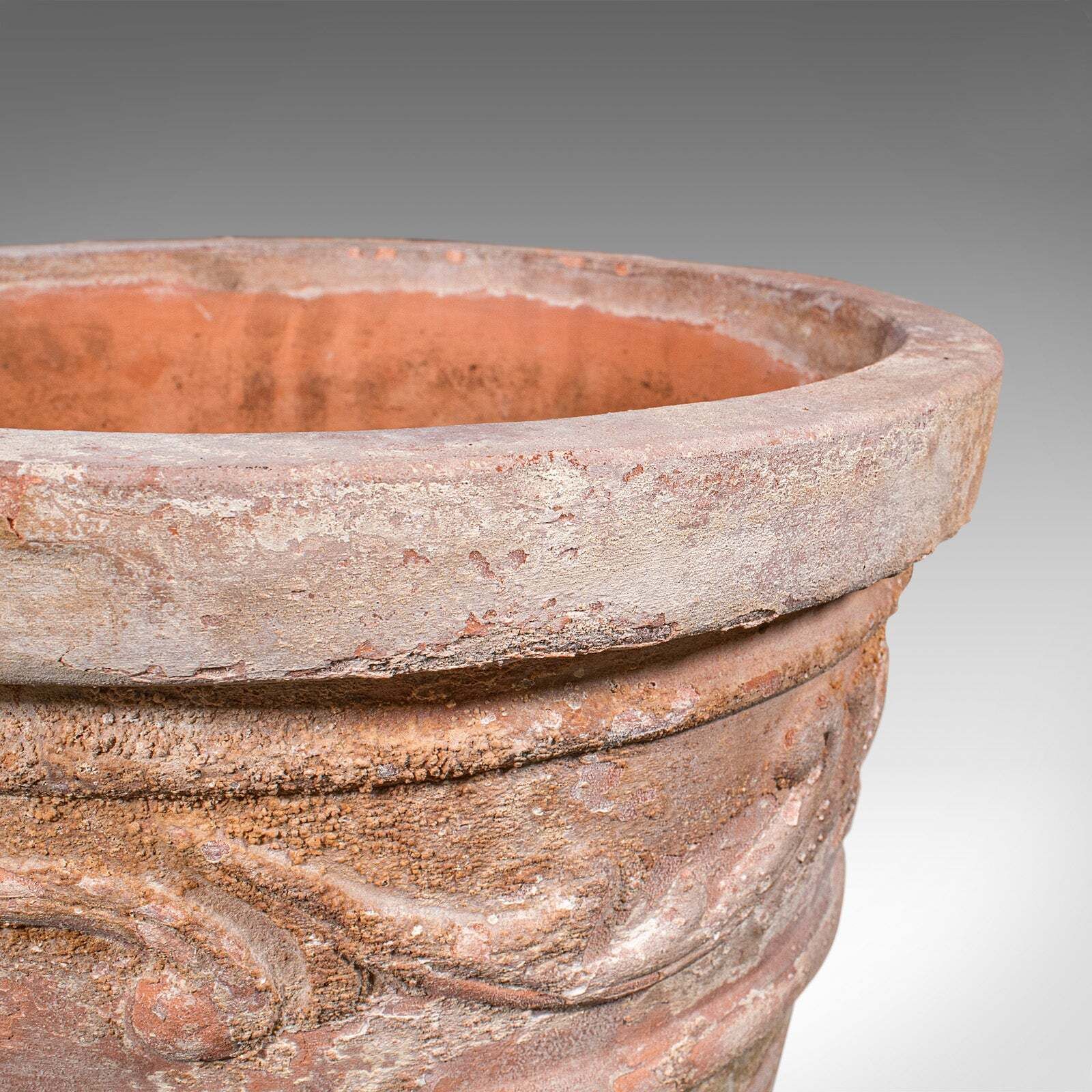 Antique Patio Planter, English, Terracotta Ornamental Tree Jardiniere, Victorian photo vintage