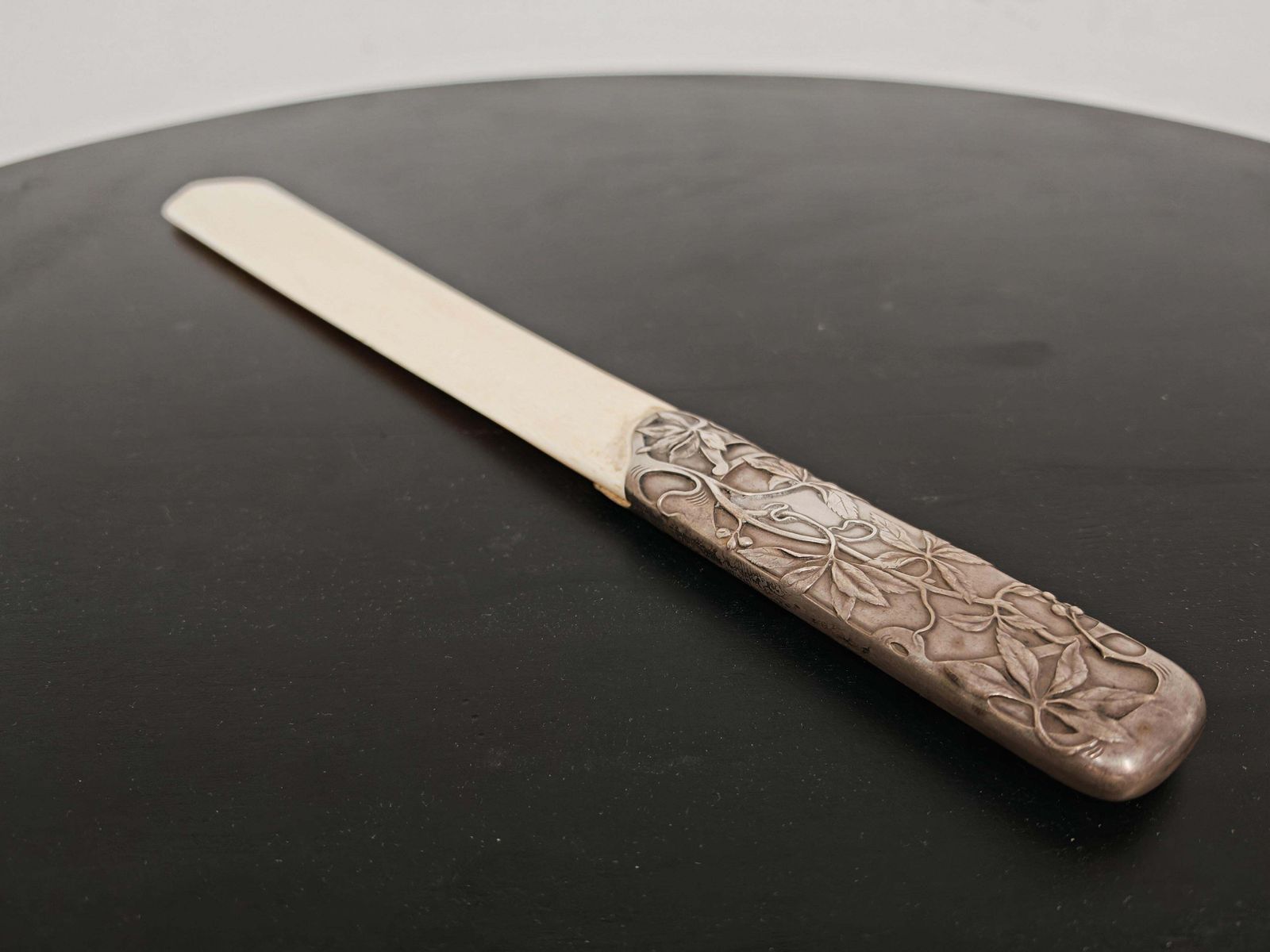 Art Nouveau Letter Opener With Stunning Silver (Plated) Handle And Ivory Tip photo vintage