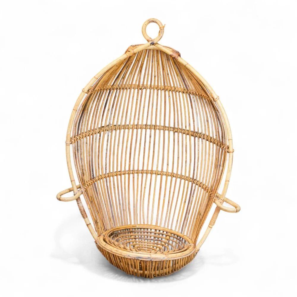 Bamboo And Rattan Hanging Egg Chair By Fratelli Castano