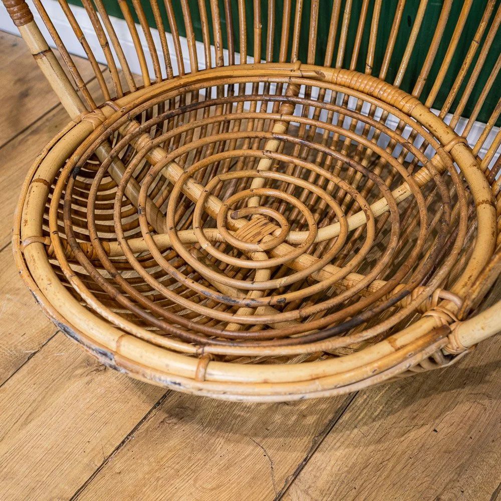 Bamboo And Rattan Hanging Egg Chair By Fratelli Castano photo 295.0