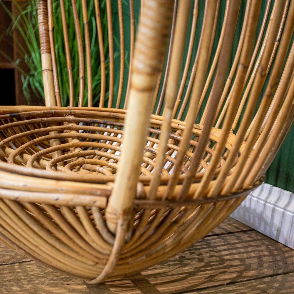 Bamboo And Rattan Hanging Egg Chair By Fratelli Castano photo vintage
