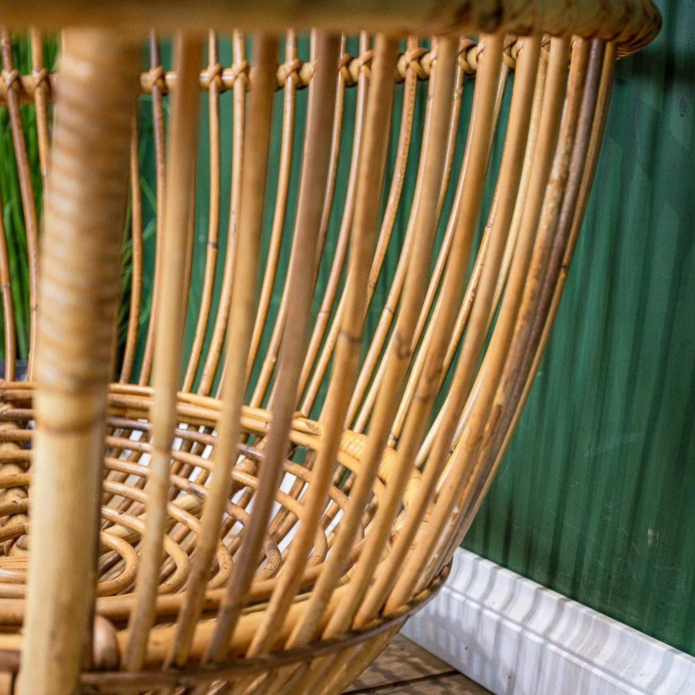 photo furniture Bamboo And Rattan Hanging Egg Chair By Fratelli Castano