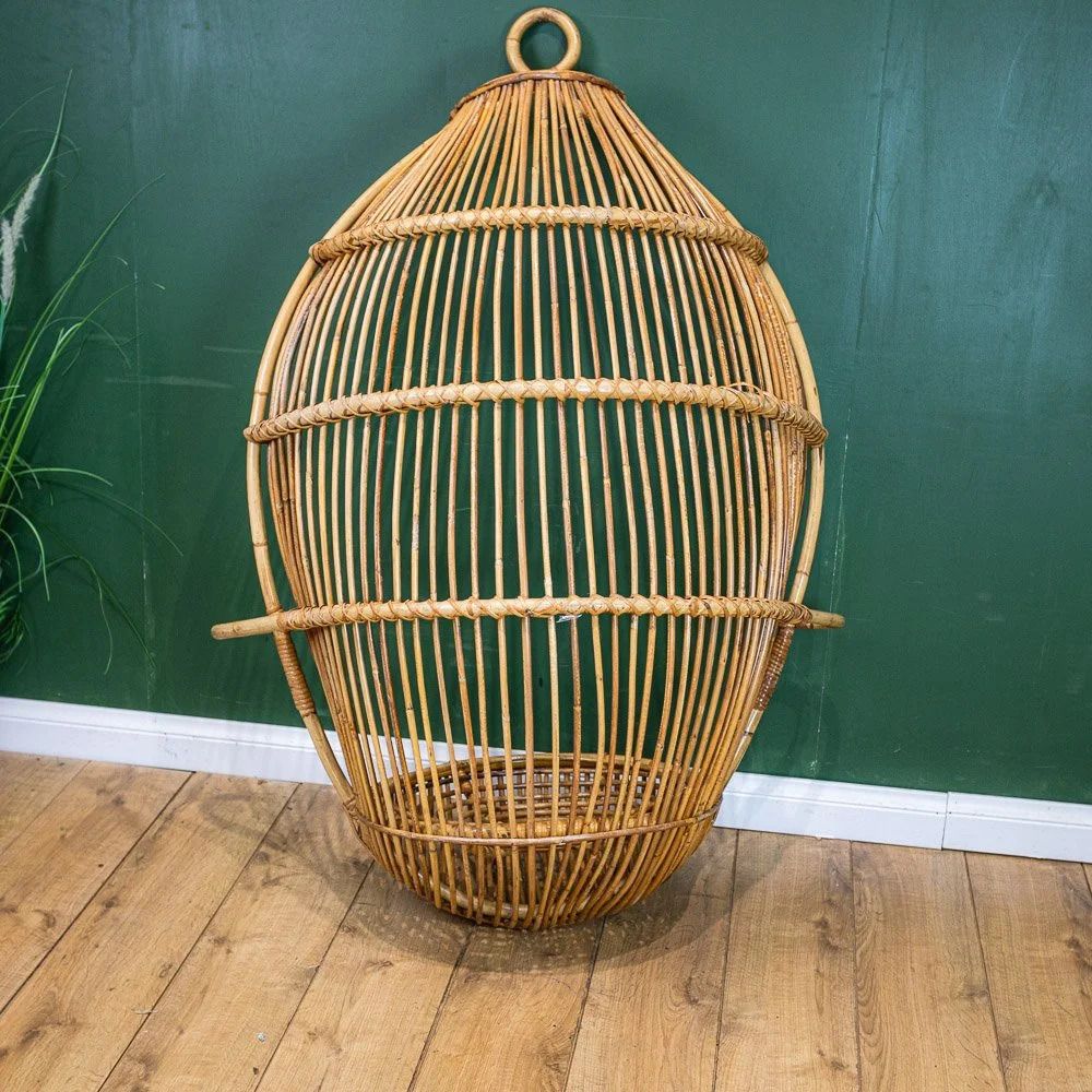 photo buy Bamboo And Rattan Hanging Egg Chair By Fratelli Castano