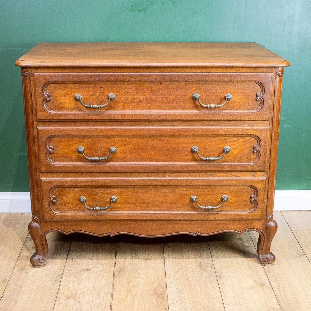 French Oak Chest Of 3 Drawers photo for sale
