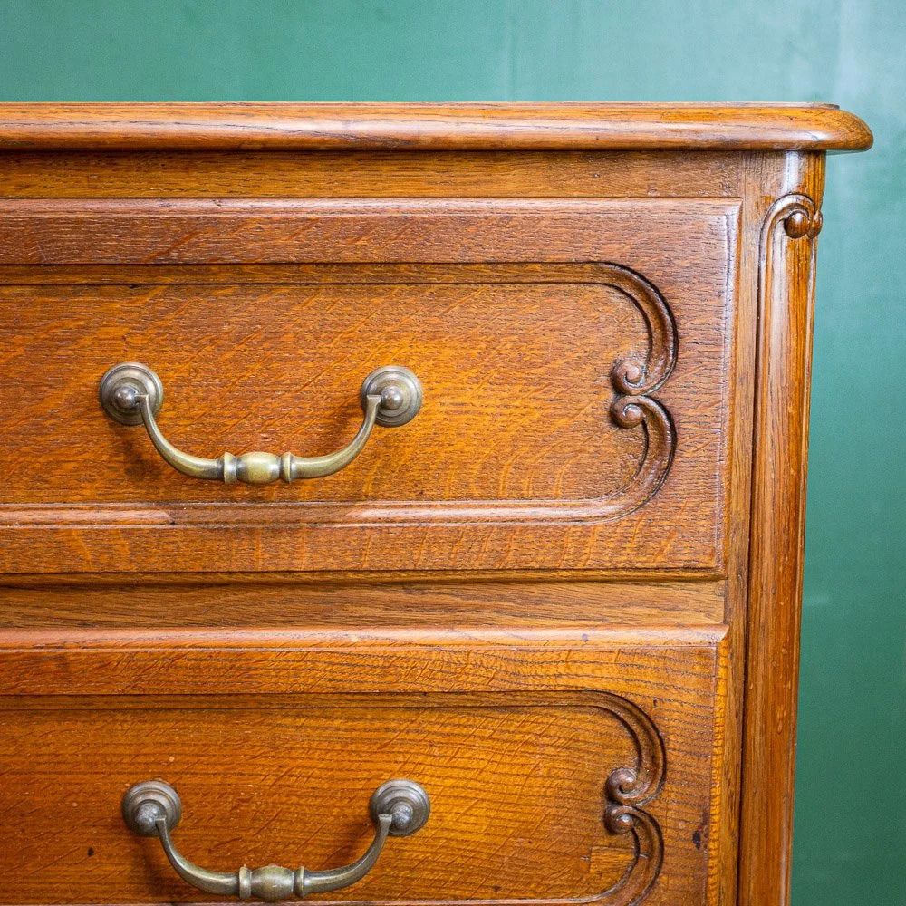 French Oak Chest Of 3 Drawers photo vintage