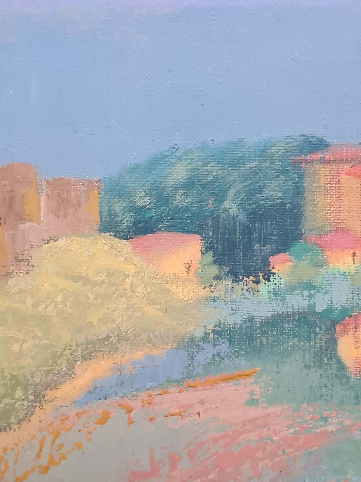 View To The Sea, Colourful Southern French Landscape By Isabelle Pardoe photo Art