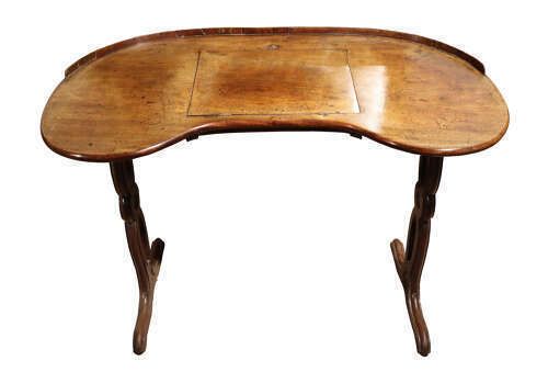 Good Mid 19th Century Mahogany Kidney Shaped Library Table With Reading Slope, Circa 1840/ photo 1438.0