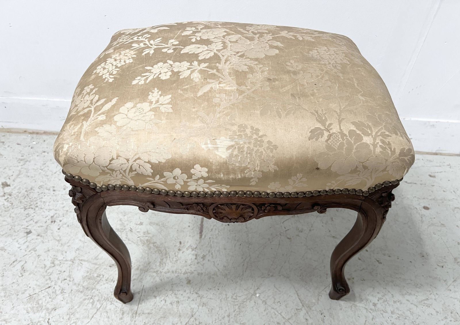 Set Of Two Chairs And A Stool In The Louis XV Style, Made Of Walnut. photo buy