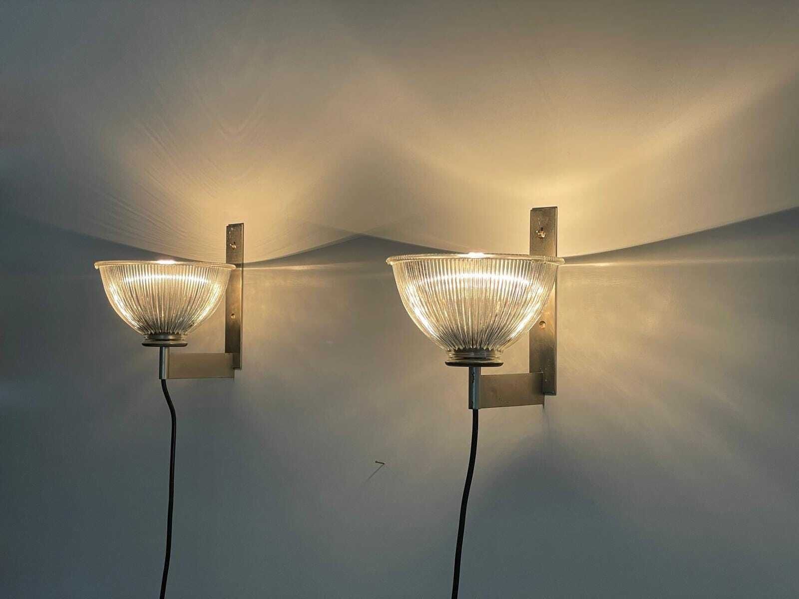Italian Design Thick Art Glass Pair Of Sconces, In Style Of Ignazio Gardella, 1960s, Italy photo Lighting
