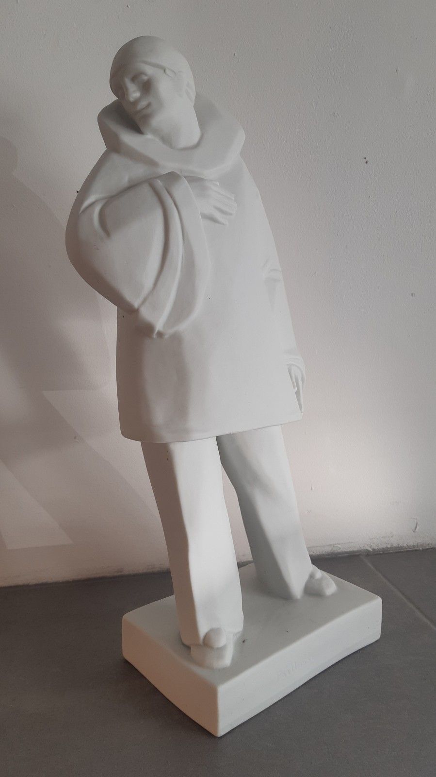 Antique French Art Deco Bisque 1930's Figure Eugene Riboulet 'Paillasse' Clown photo buy