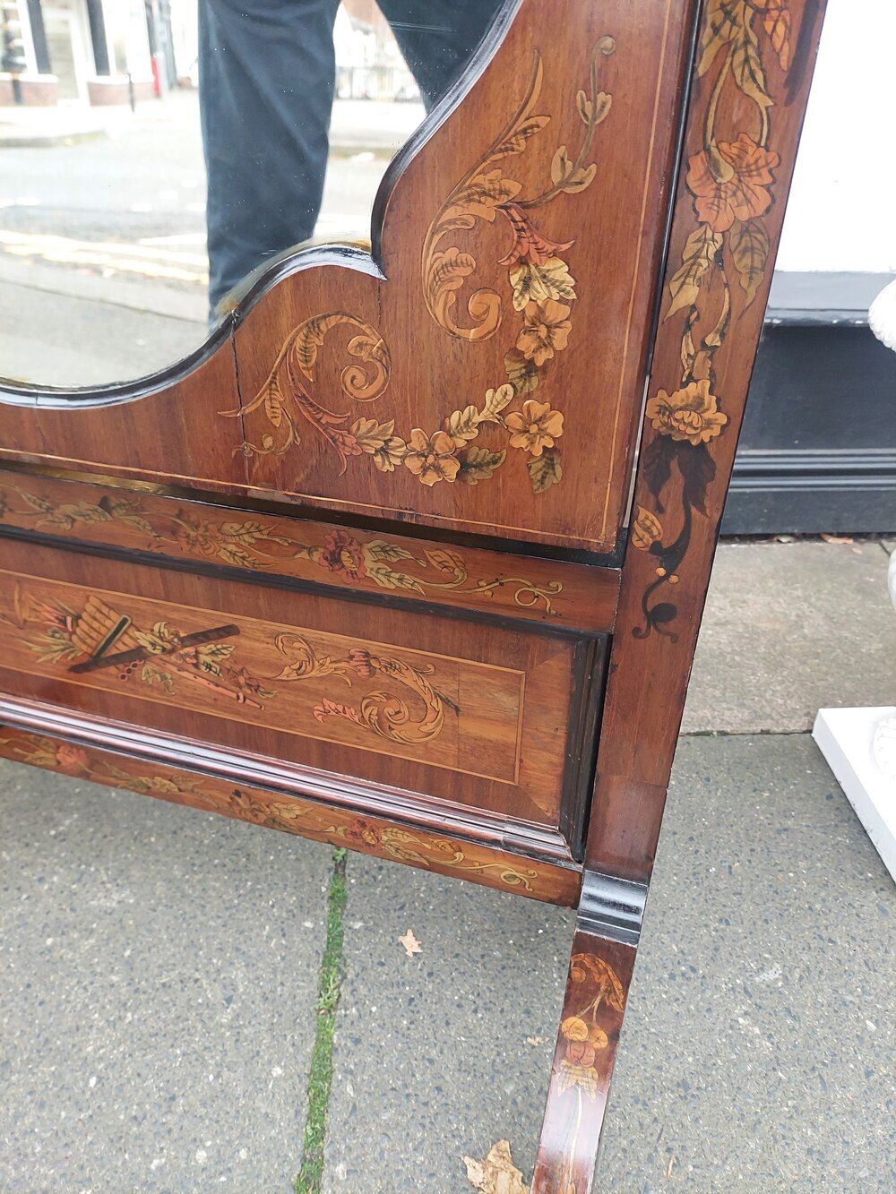 19thc Rosewood And Marquetry Inlaid Cheval Mirror photo Home Decor
