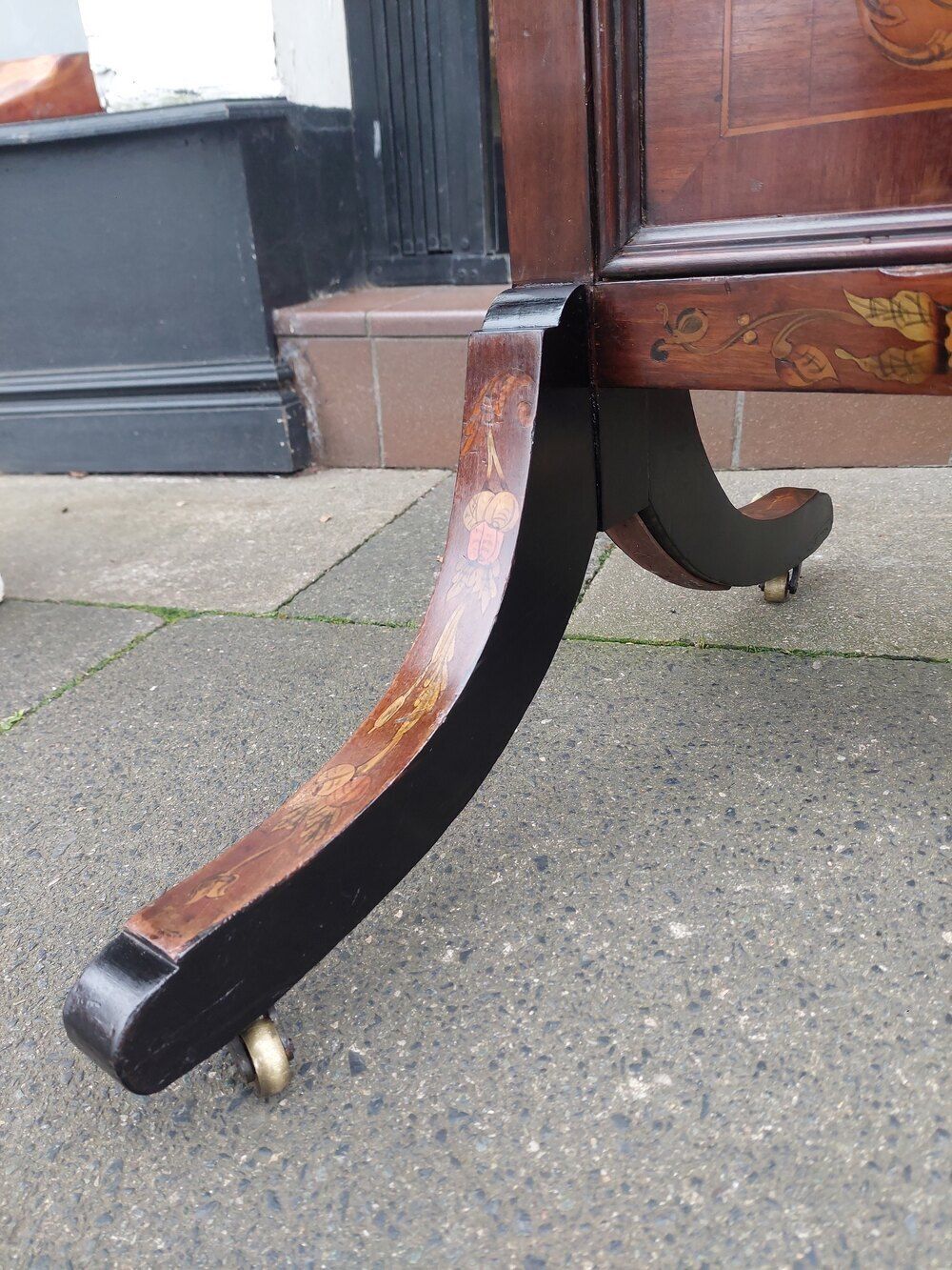 19thc Rosewood And Marquetry Inlaid Cheval Mirror photo 1450.0