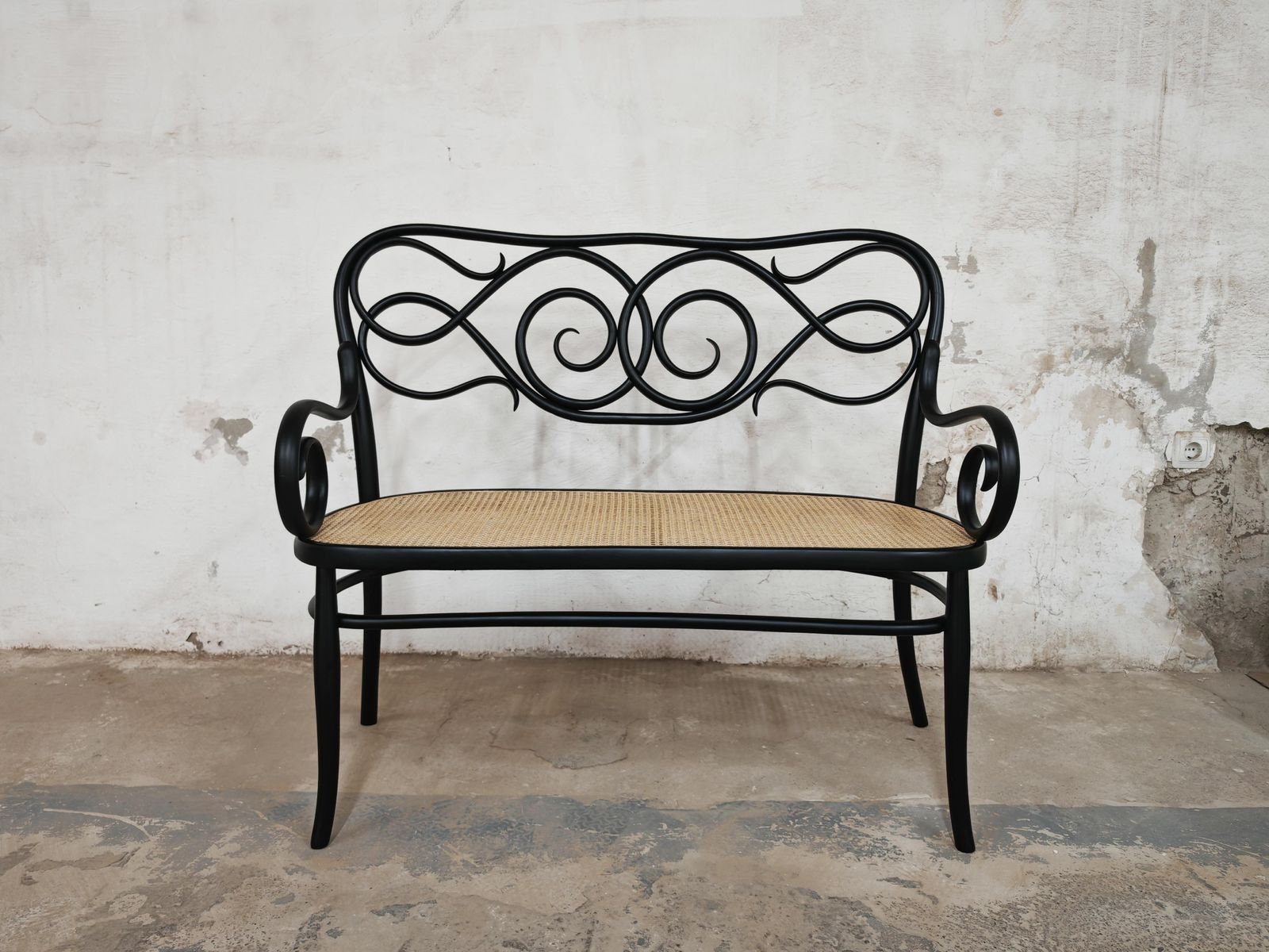 Art Nouveau Settee No. 2 In Bent Wood And Cane By Thonet Brothers, Austria 1870s photo furniture