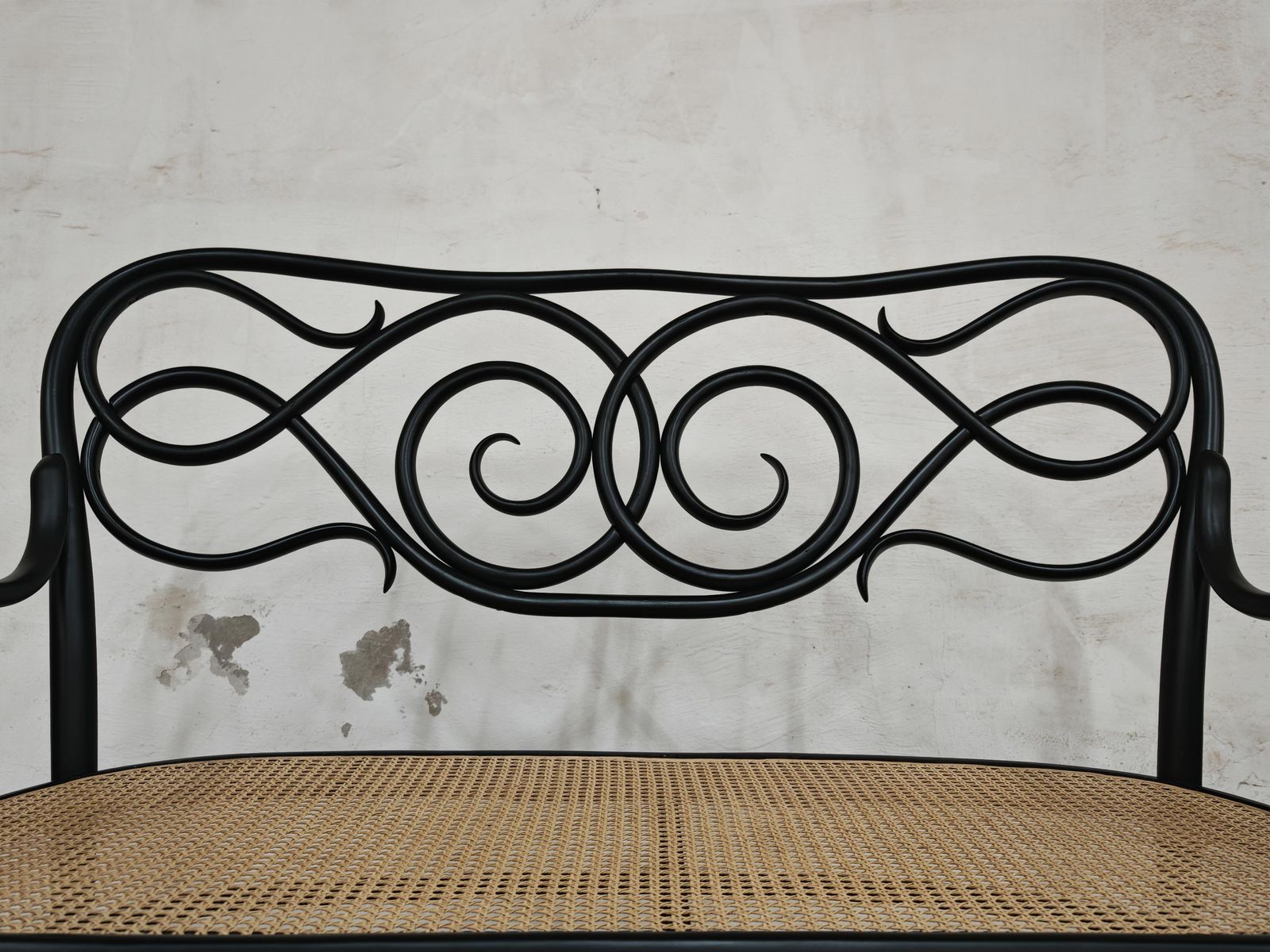 Art Nouveau Settee No. 2 In Bent Wood And Cane By Thonet Brothers, Austria 1870s photo vintage