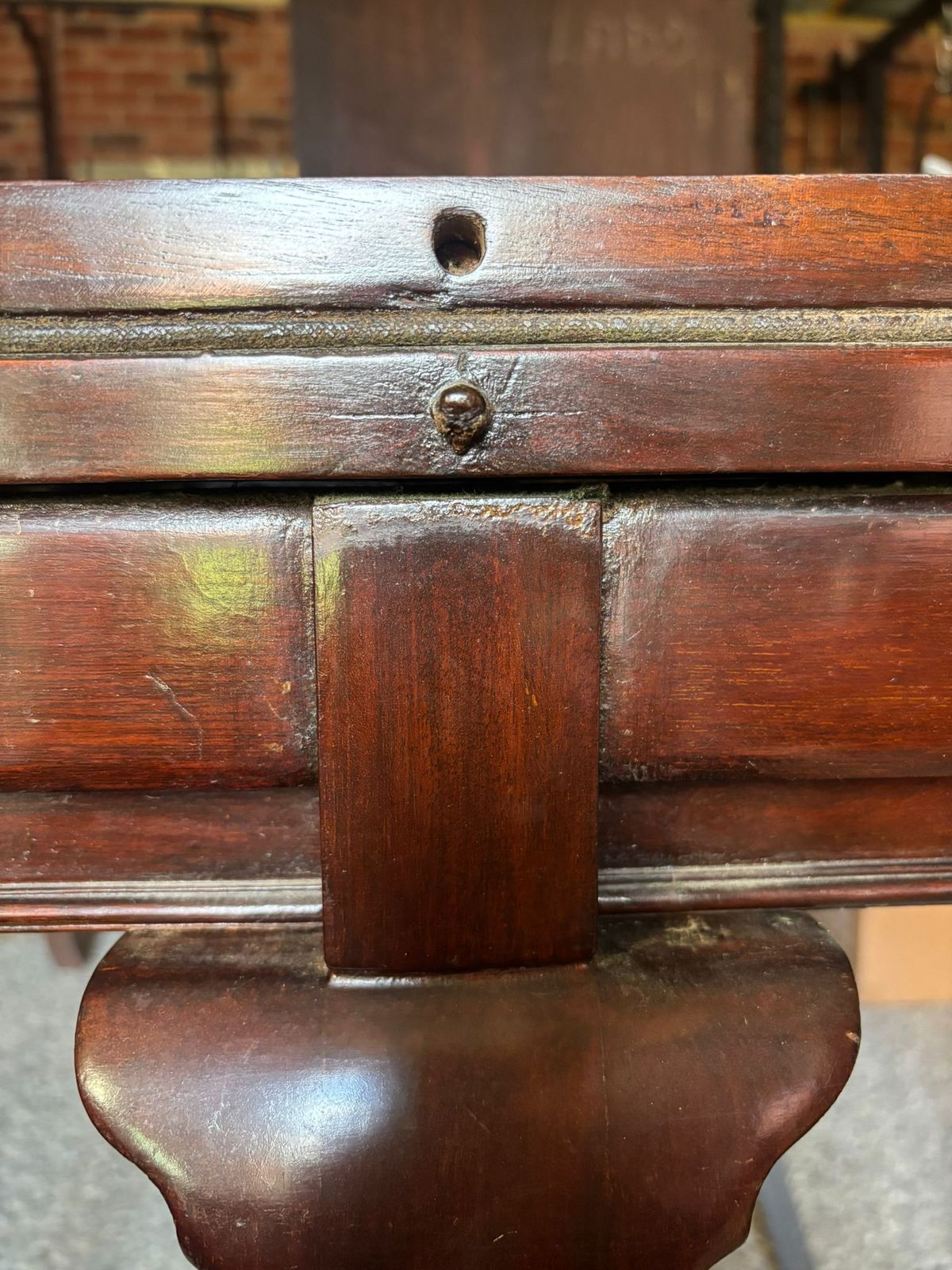 Edwardian Mahogany Chippendale Revival Fold Over Card Table (C.1905–1930) photo vintage