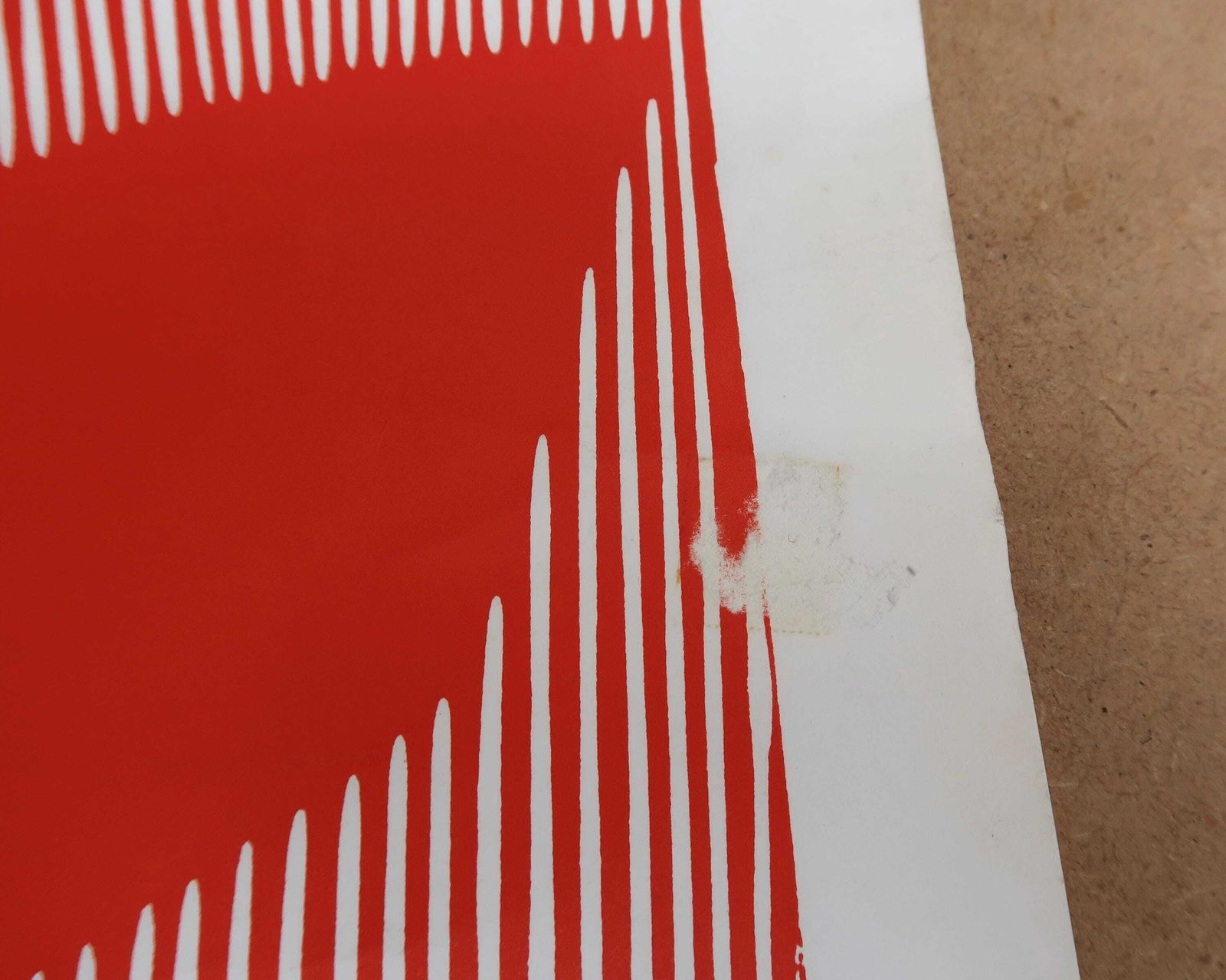 Original Print : Michel Tourlière " Tapisseries ", Galerie La Demeure Paris, 1973 / Vintage, Home Decor, Abstract, Red And White Poster photo for sale