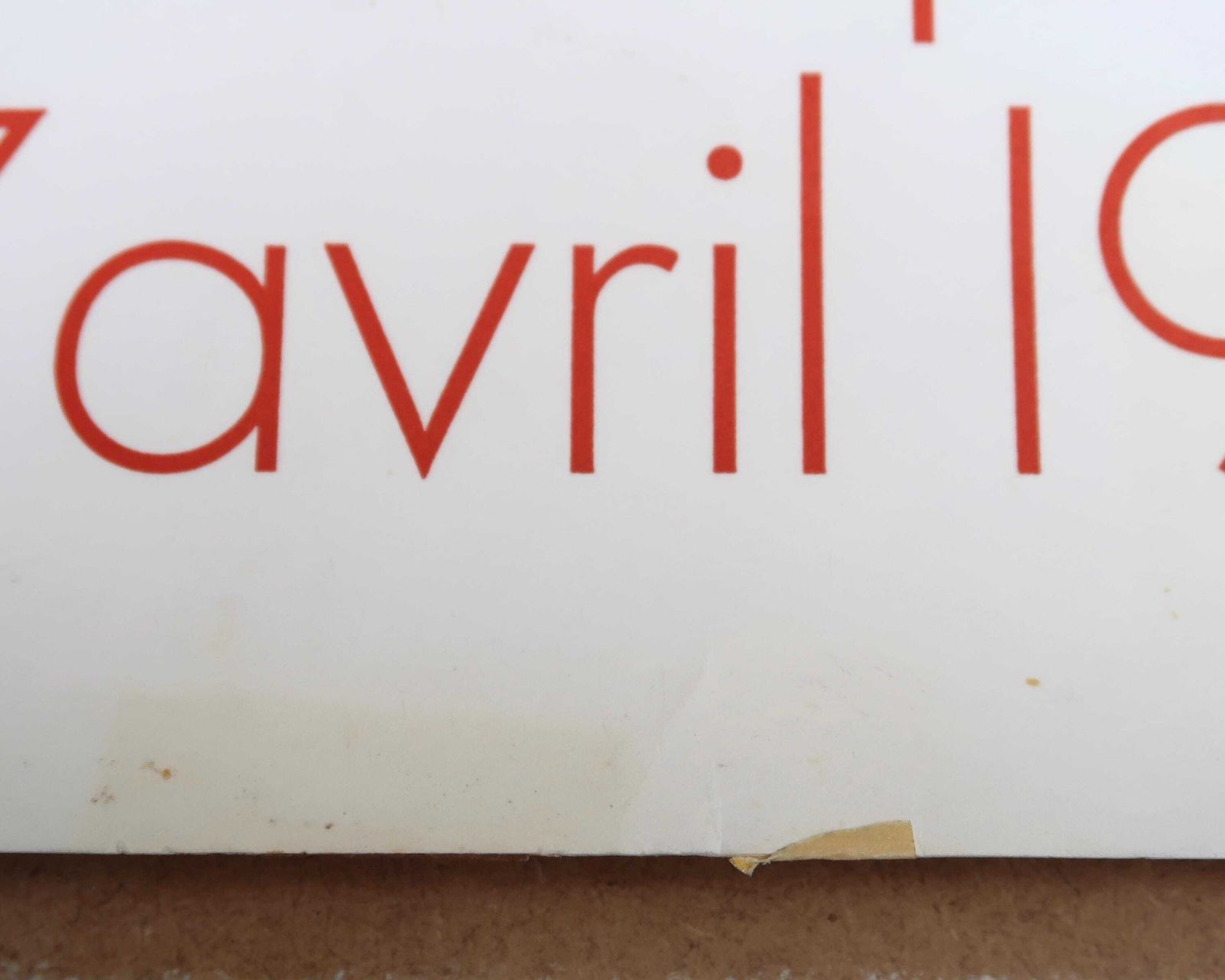 Original Print : Michel Tourlière " Tapisseries ", Galerie La Demeure Paris, 1973 / Vintage, Home Decor, Abstract, Red And White Poster photo vinterior