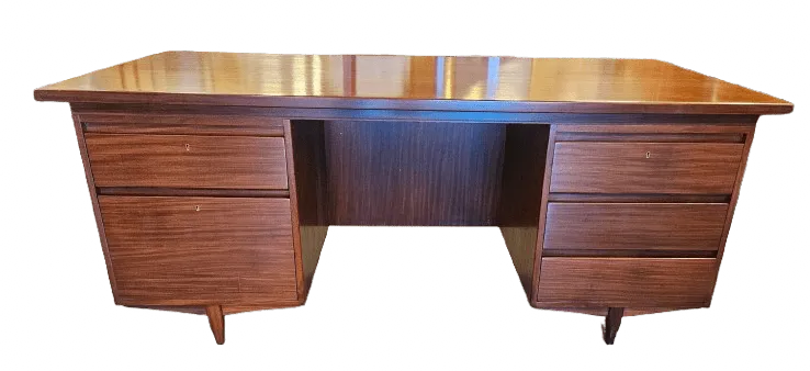 Large Danish Mid Century Teak Desk photo furniture