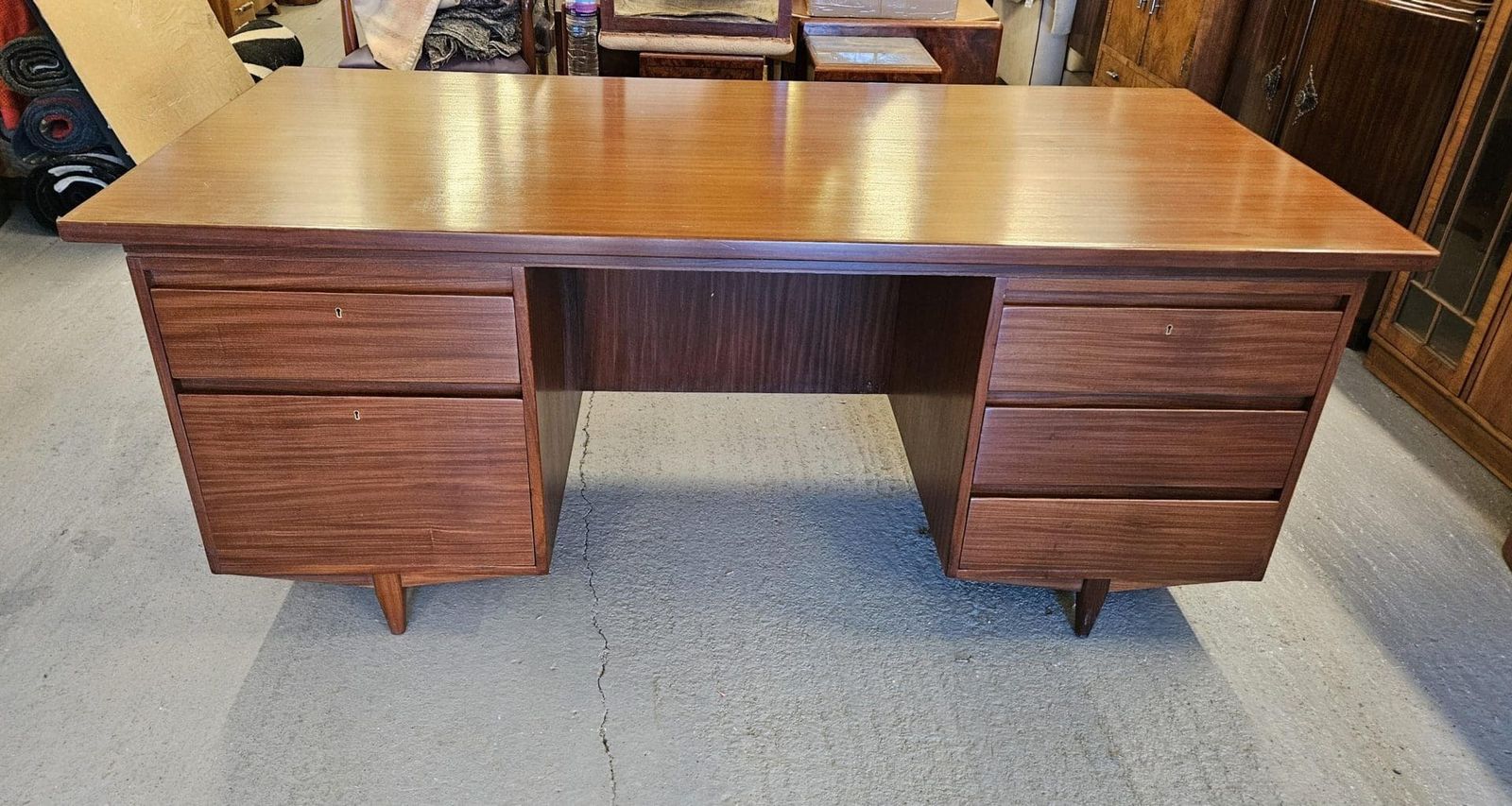 Large Danish Mid Century Teak Desk photo 1850.0