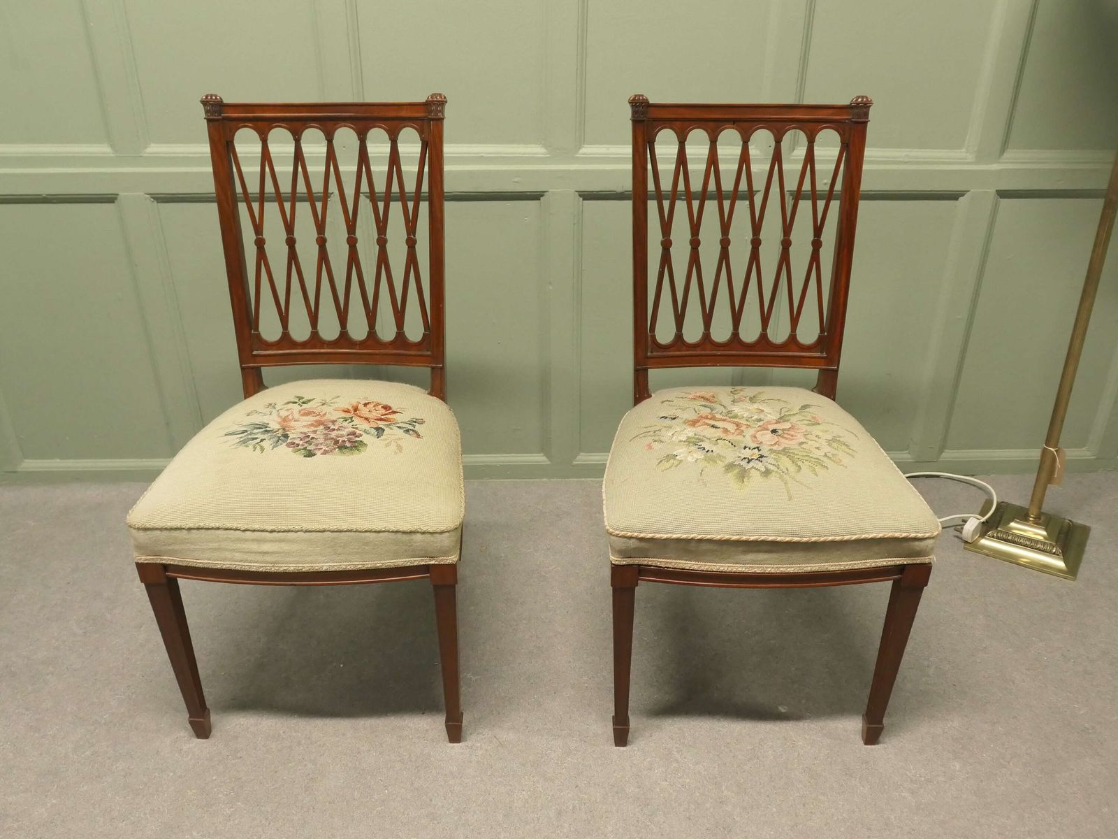 A Pair Of Arts And Crafts Walnut Hall Chairs photo furniture