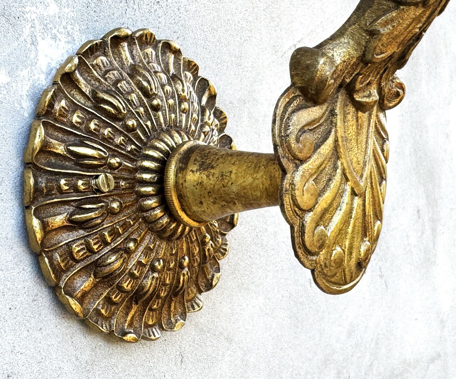 Pair Of 1950s Italian Gilt Bronze Wall Sconces With Female Figures photo vinterior
