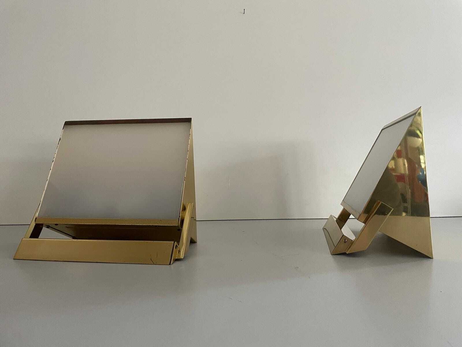 Mid Century Modern Rare Brass And Glass Pair Of Sconces By Vereinigte Werkstätten, 1960s, Germany photo furniture