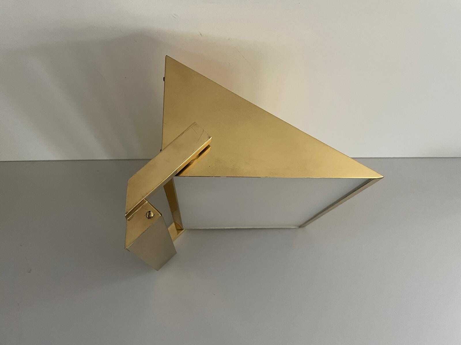 Mid Century Modern Rare Brass And Glass Pair Of Sconces By Vereinigte Werkstätten, 1960s, Germany photo buy