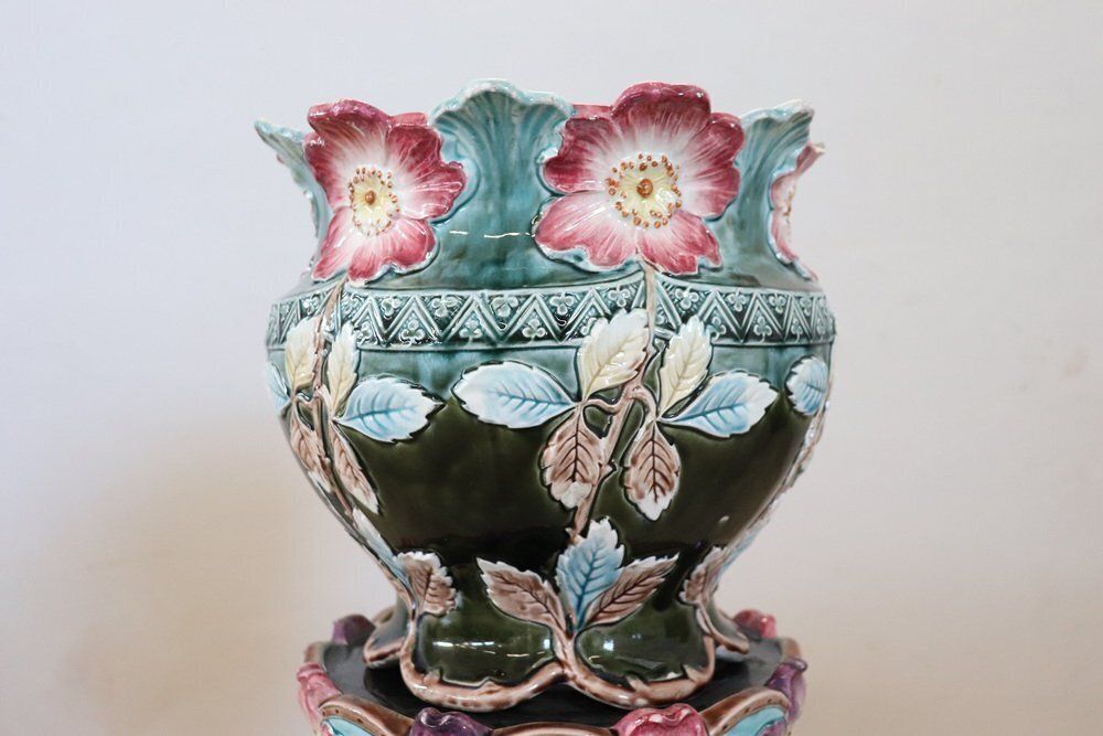 1558.0 Art Nouevau Ceramic Vase With Column photo
