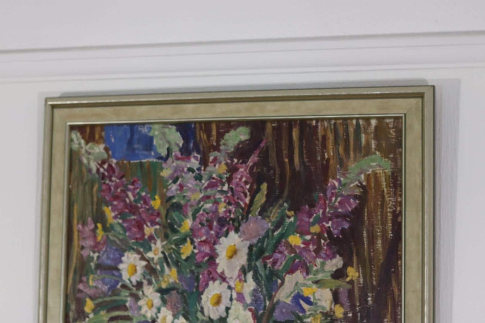 Original Mid Century Swedish Panel Painting – “Flower Still Life” By Bertil Lundgren – Signed – 68 × 58 Cm photo for sale