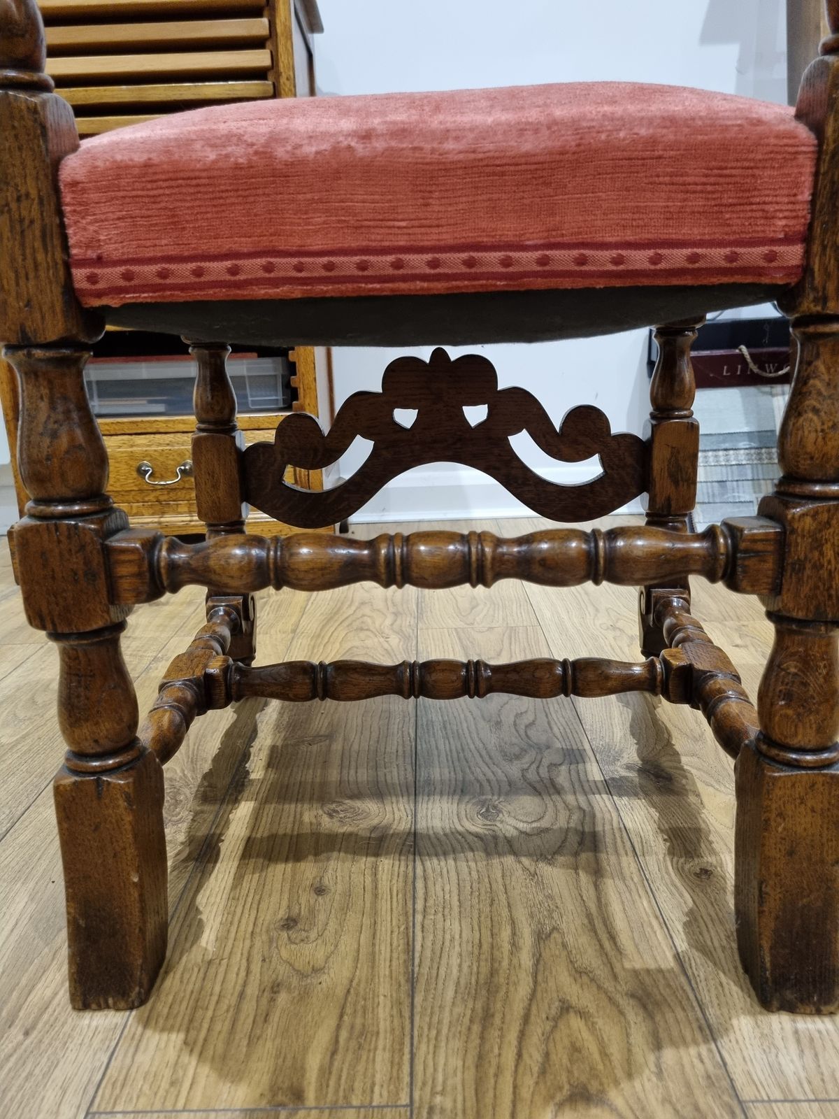 Stuart Style High Back Oak Dining Chair. Handmade And Handcarved. photo for sale