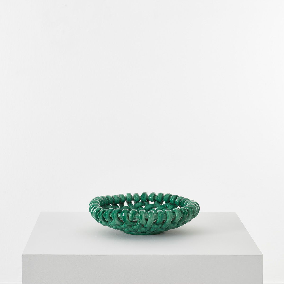 Jerome Massier Woven Ceramic Fruit Bowl Vallauris, France 1950s.