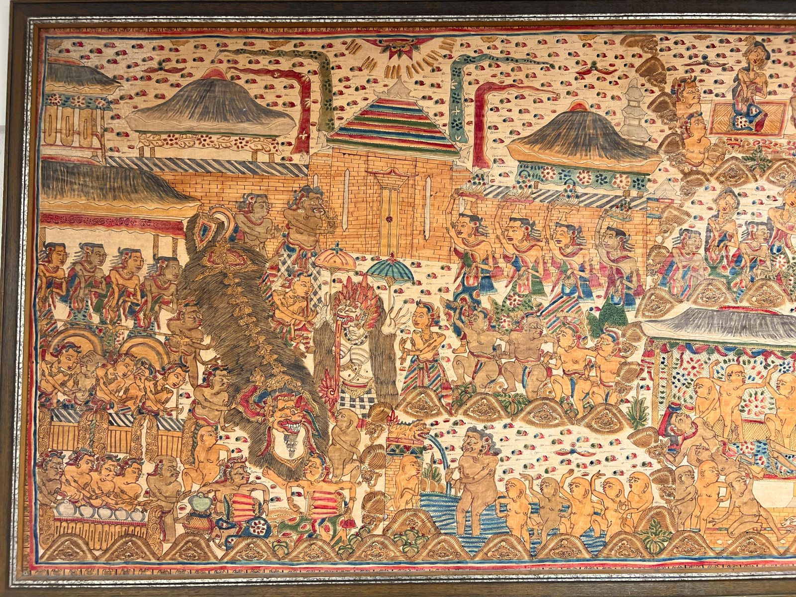 Balinese, Wayang Style Kamasan Painting On Batik Cloth photo for sale