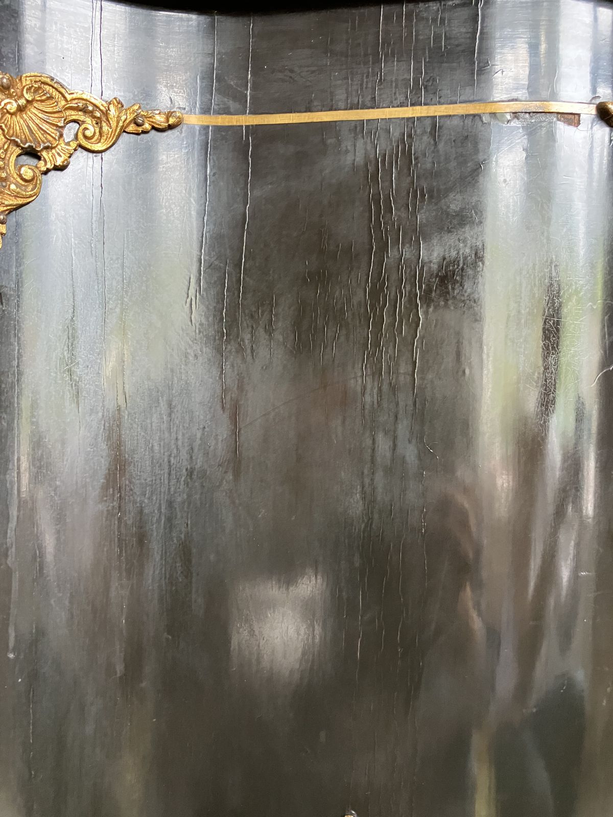 19c Ebonised Mahogany & Gilt Metal Ormolu Boulle Credenza With Sevres Style Plaque photo furniture