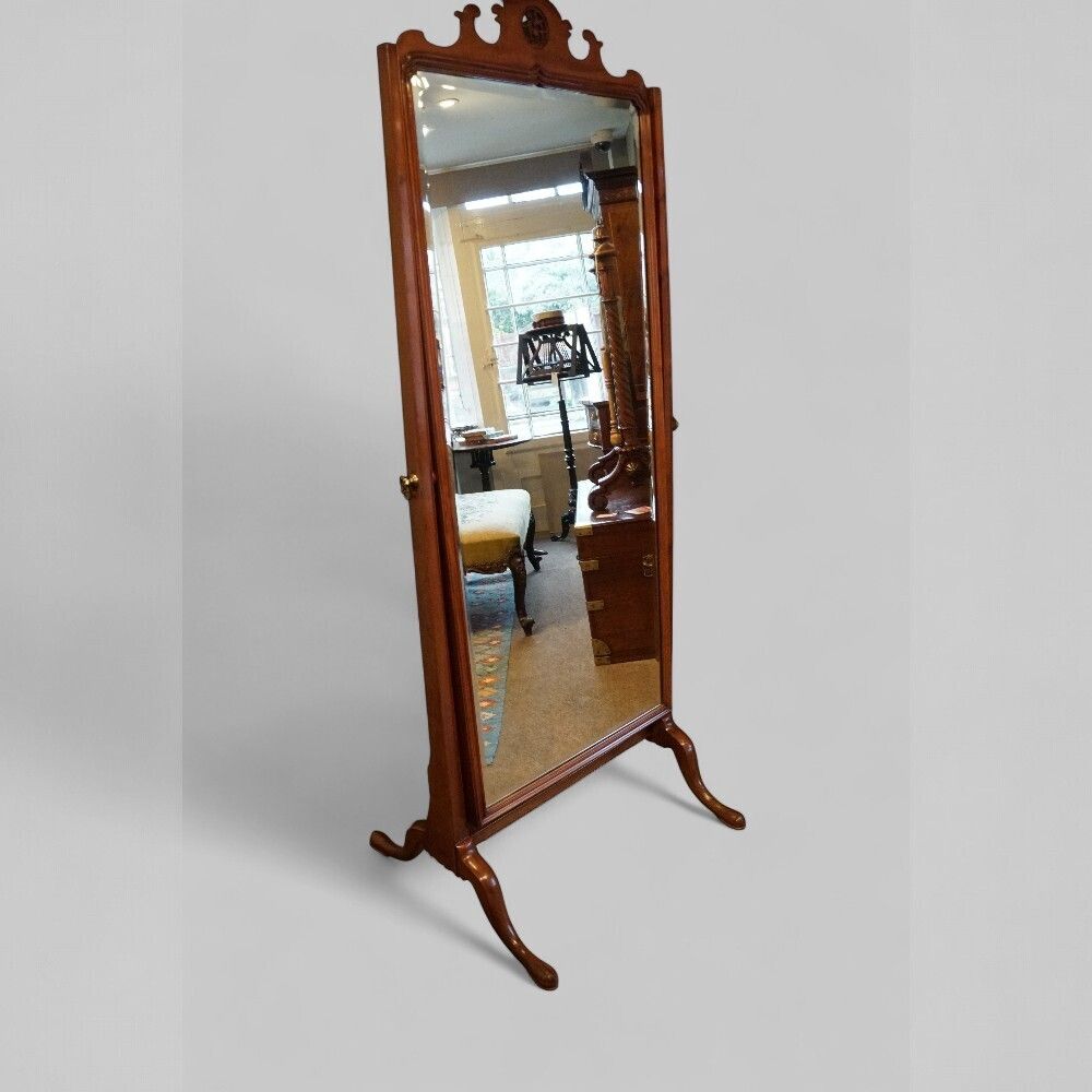 Edwardian Mahogany Cheval Mirror photo furniture