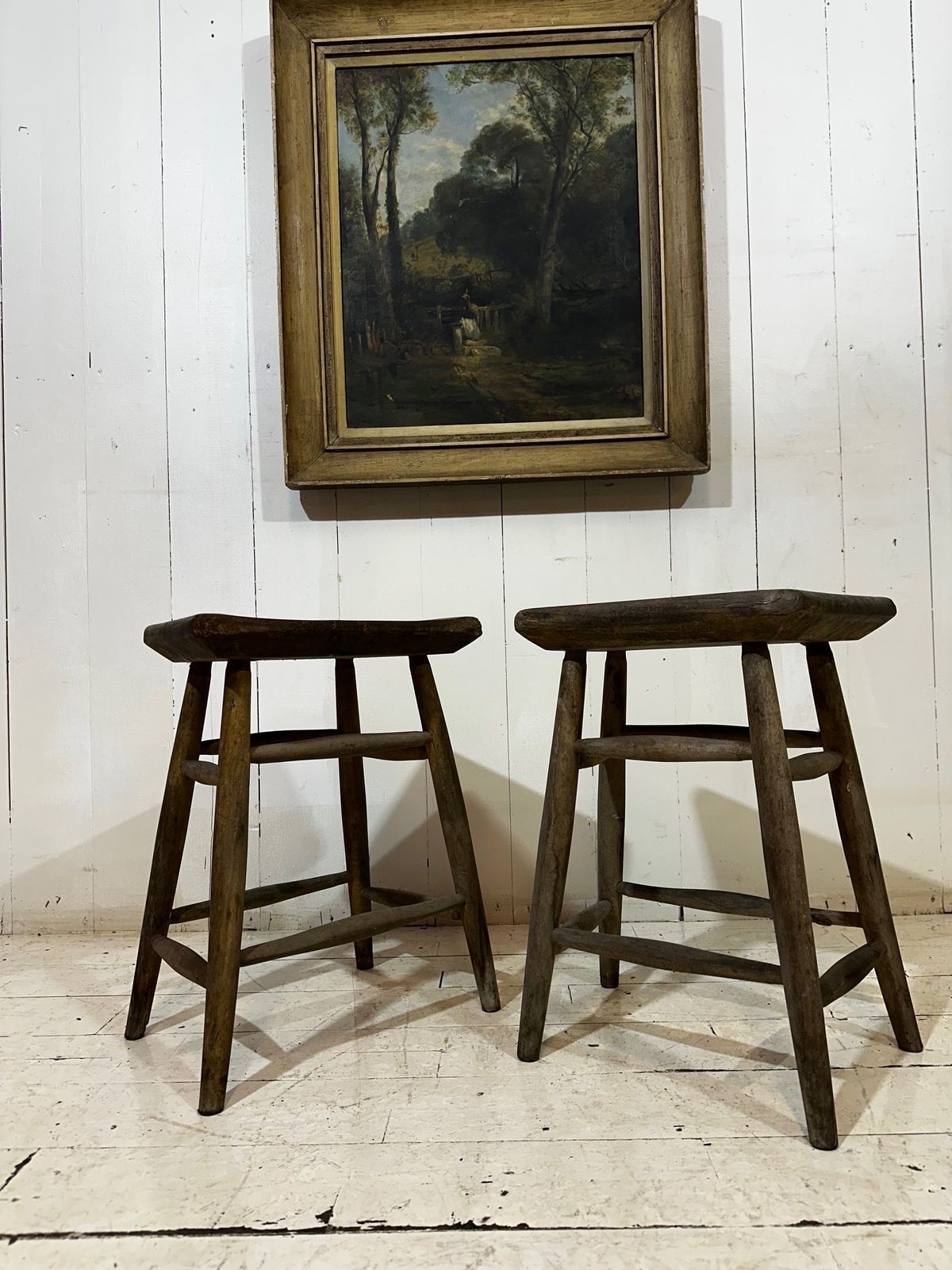 photo for sale Victorian Pitch Pine Handcrafted Milking Stool
