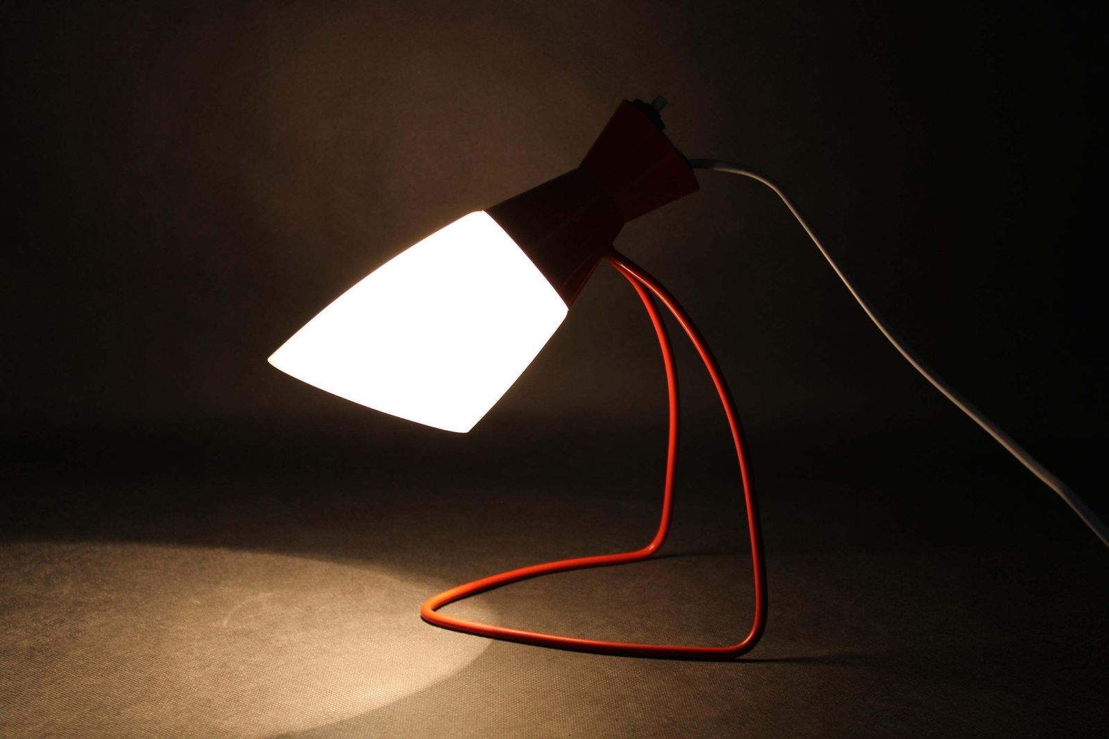 photo vinterior 1960s Red Table Lamp By Josef Hurka For Napako, Czechoslovakia