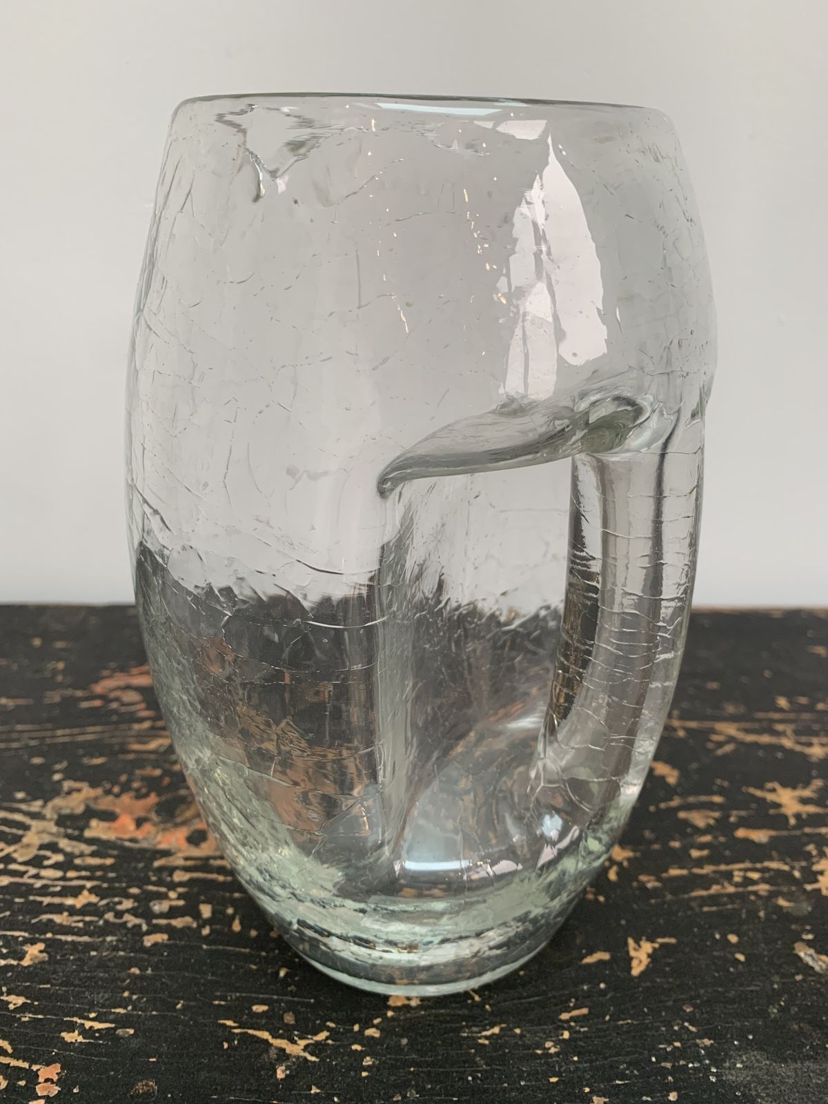 Exceptional Crackle Glass Jug Or Pitcher Designed By Koloman Moser (1868 1918) For Loetz Circa 1905 photo for sale