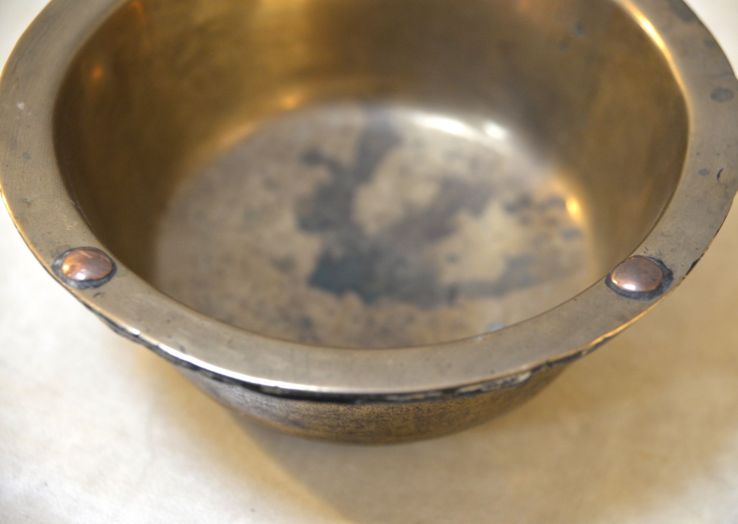 265.0 Georgian Fireside Down Hearth Skillet Brass Copper Cast Iron Pan English C1810 photo