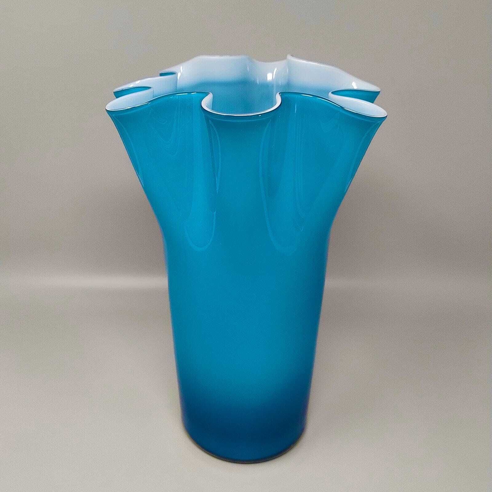 1960s Astonishing "Fazzoletto" Vase By Ca' Dei Vetrai In Murano Glass. Made In Italy photo for sale