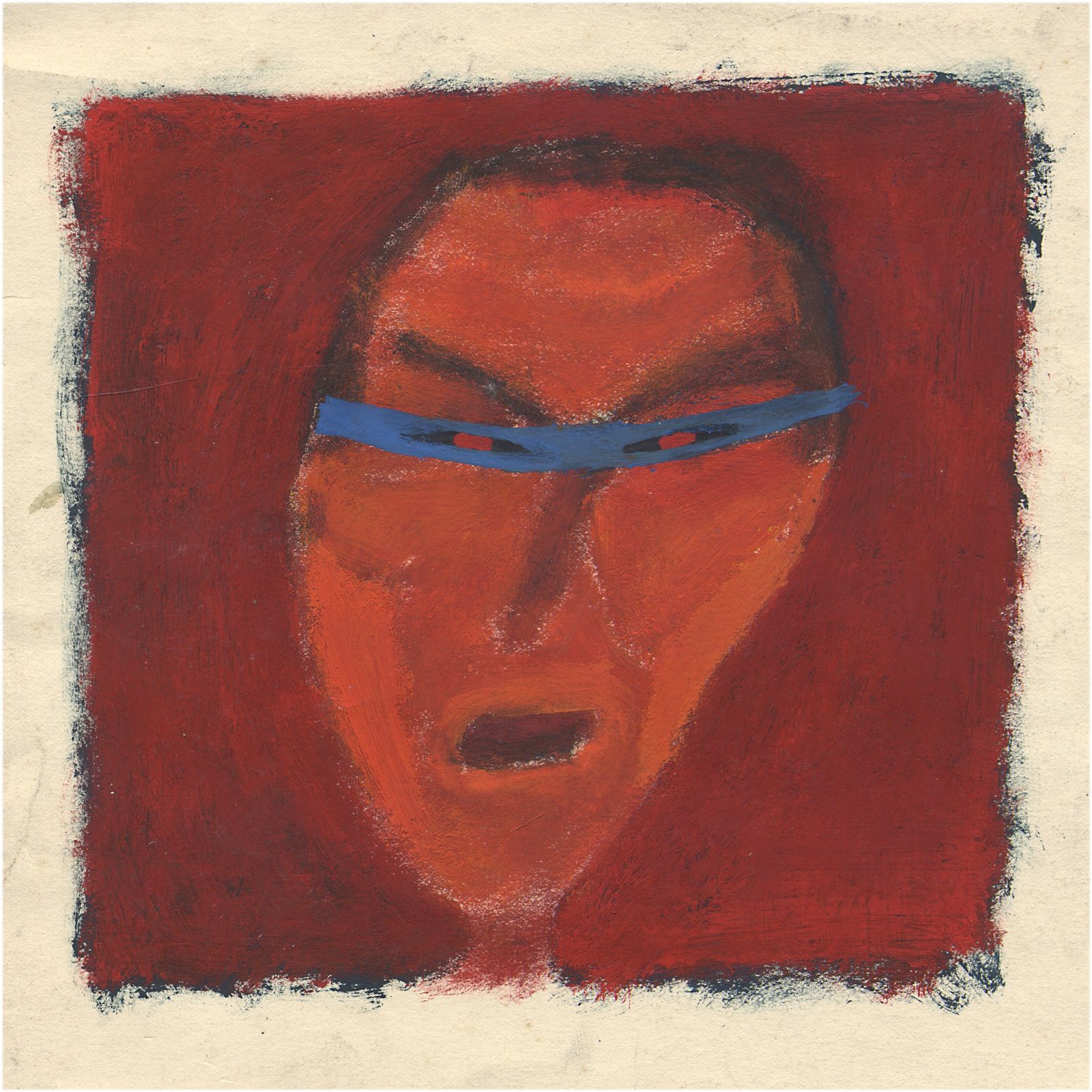 Unsettling Mixed Media Drawing By Famed Uk Outsider Artist photo furniture