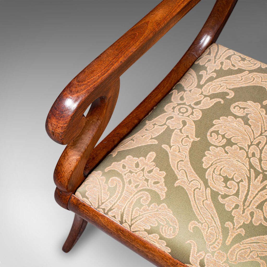 photo for sale Antique Elbow Chair, English Drawing Room Seat, Study, Bedroom Armchair, Regency